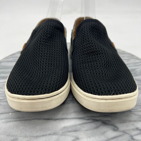 Olukai Womens 9 Shoes Black Pehuea Slip On Sneakers Breathable Mesh Loafer - Picture 3 of 14
